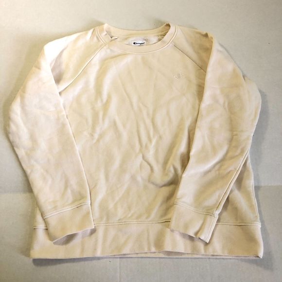 Champion Soft Suede Fleece Crewneck Sweatshirt Sweater Natural Women's Medium - Picture 4 of 9